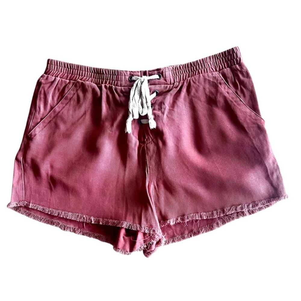 Red Athletic Shorts with Drawstring Waist
